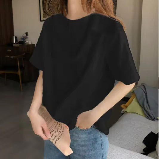 Fast Shipping T-Shirts Women Summer Short Sleeves Lady Tshirts Female Fast Dry Cotton Tee Shirts Girl Dressing Plus Size S-5XL